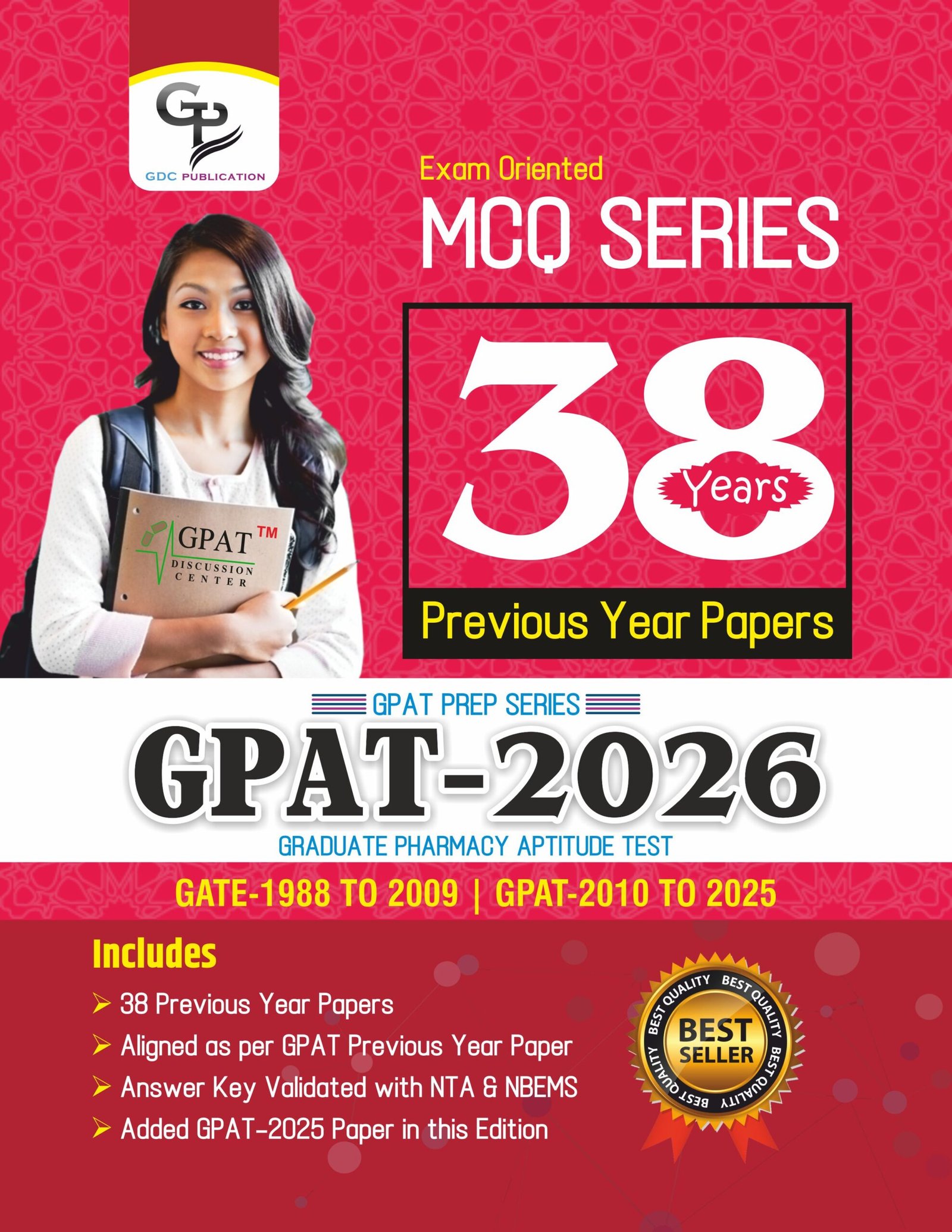 38 GPAT/GATE PREVIOUS YEARS QUESTION PAPERS (COLOURED BOOK)